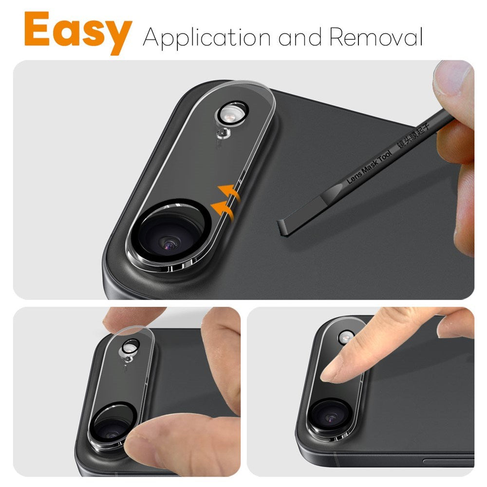 NORTHJO iPhone Air Herdet Kameralinse Glass - Gjennomsiktig / Svart