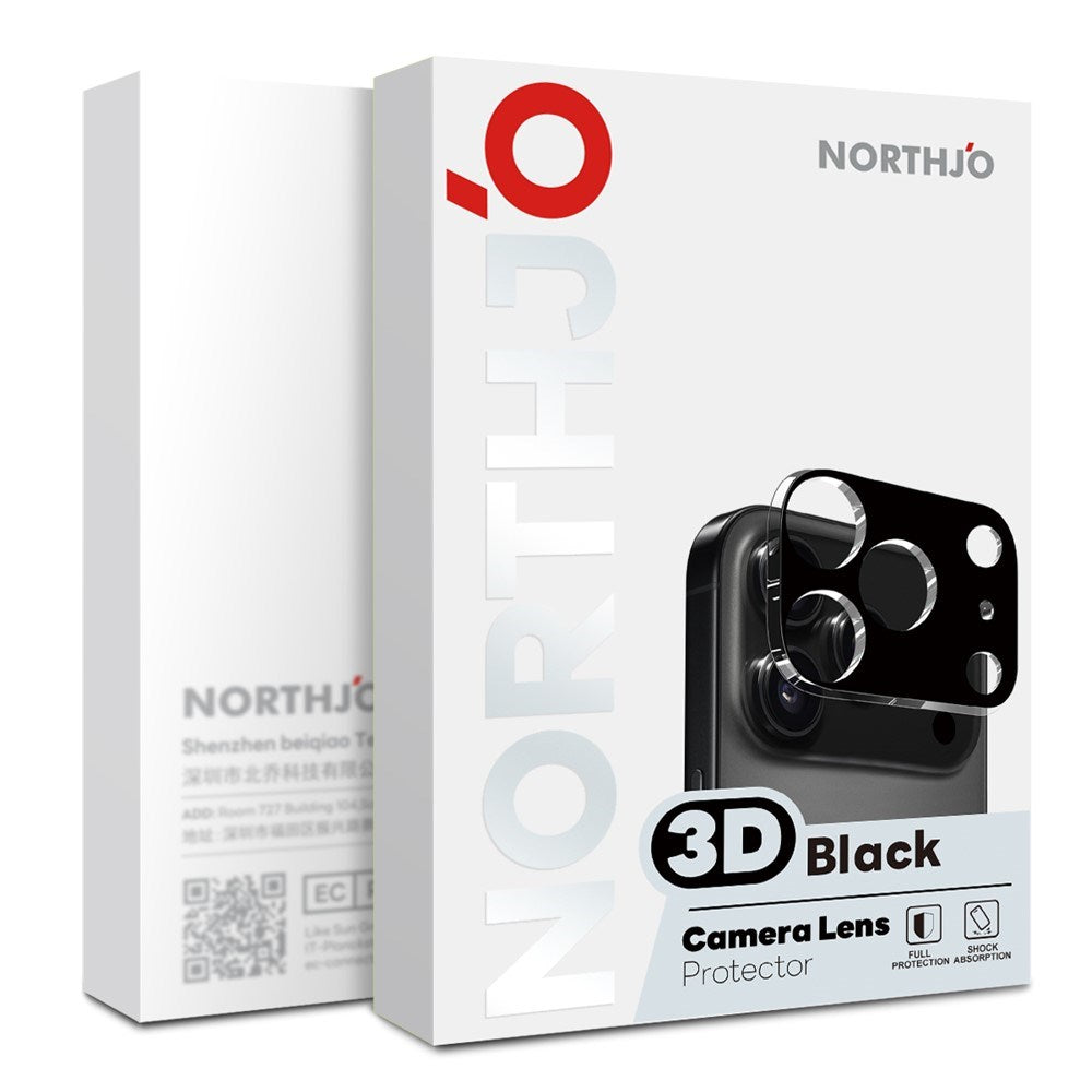 NORTHJO iPhone Air Herdet Kameralinse Glass - Svart - 2 Stk.