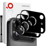 NORTHJO iPhone 17 Pro Herdet Kameralinse Glass - Svart - 2 Stk.