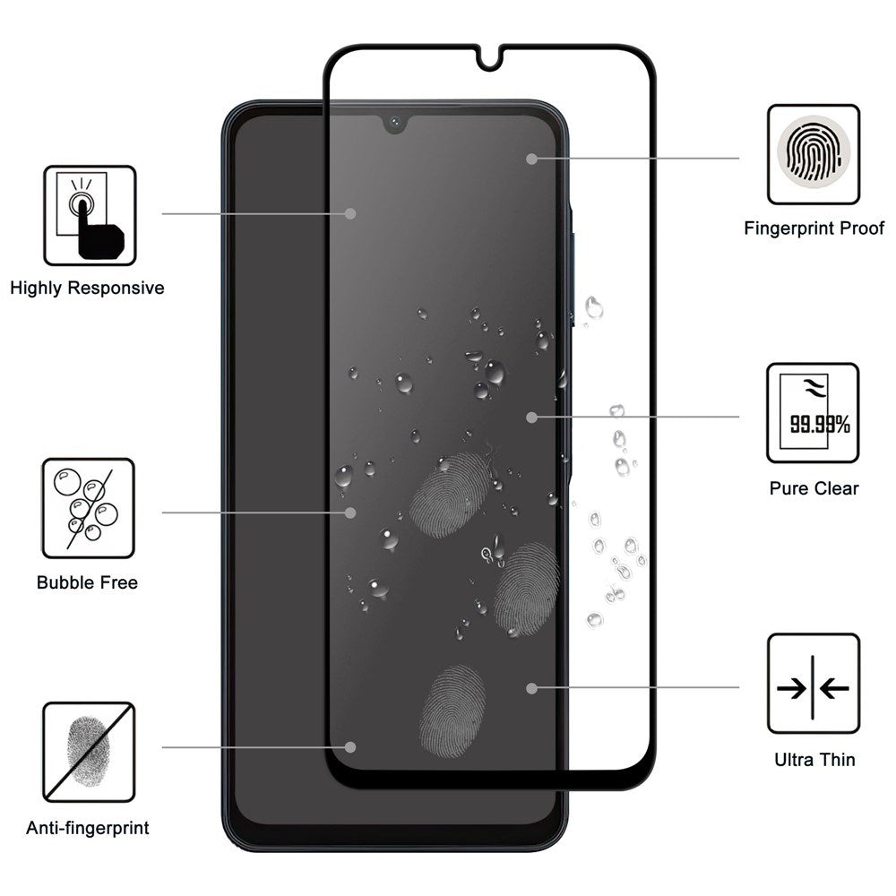 EIDERWOOD Samsung Galaxy A07 Skjermbeskyttelsesglass 9H - Gjennomsiktig / Svart Kant