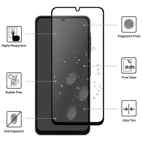 EIDERWOOD Samsung Galaxy A07 Skjermbeskyttelsesglass 9H - Gjennomsiktig / Svart Kant