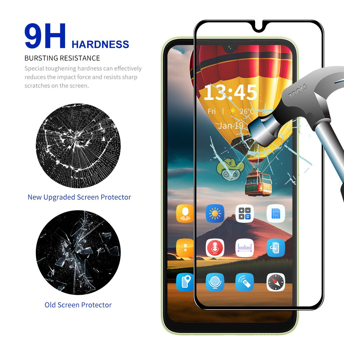 Samsung Galaxy A27 Herdet Glass Skjermbeskytter - Gjennomsiktig / Svart Kant