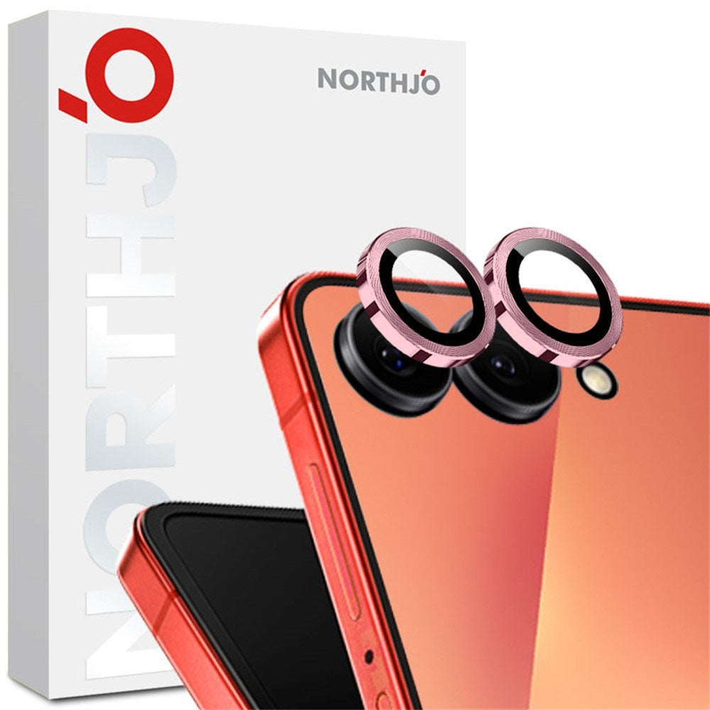 Samsung Galaxy Z Flip8 NORTHJO Kameralinsebeskyttelse - Metall & Glass - Rosa