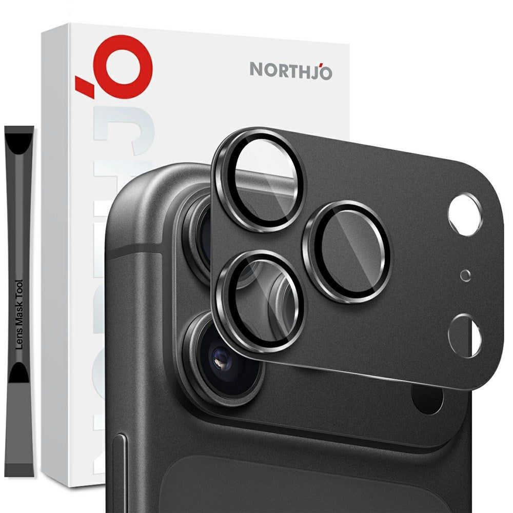 iPhone 18 Pro NORTHJO Kameralinsebeskytter – Svart