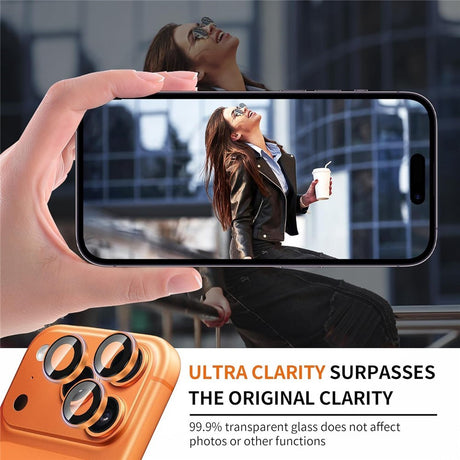 iPhone 18 Pro Max Kameralinsebeskyttelse - Metall & Glass - Oransje
