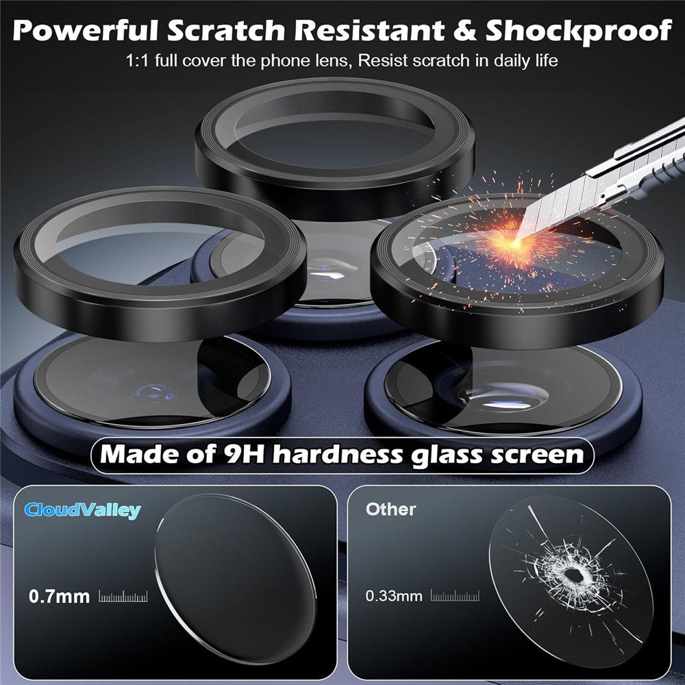 iPhone 18 Pro Max Kameralinsebeskyttelse - Metall & Glass - Svart