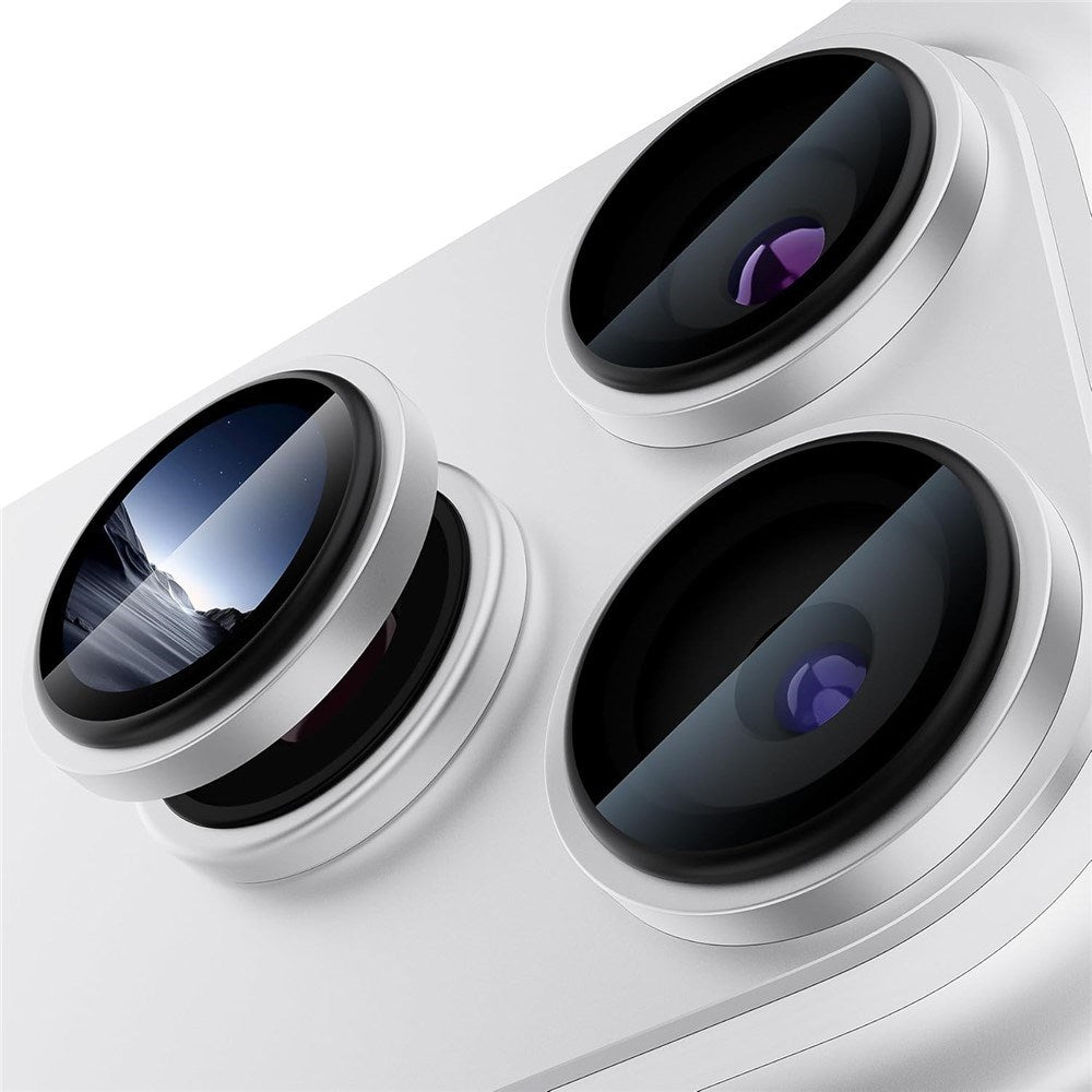 iPhone 18 Pro Max Kameralinsebeskyttelse - Metall & Glass - Sølv