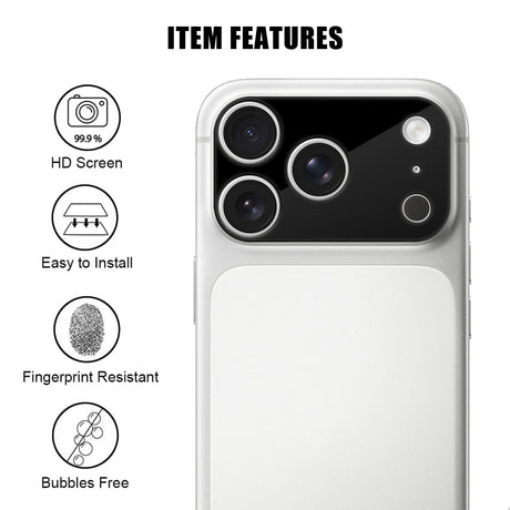 iPhone 18 Pro Max Herdet Kameralinse Beskyttende Glass - Svart