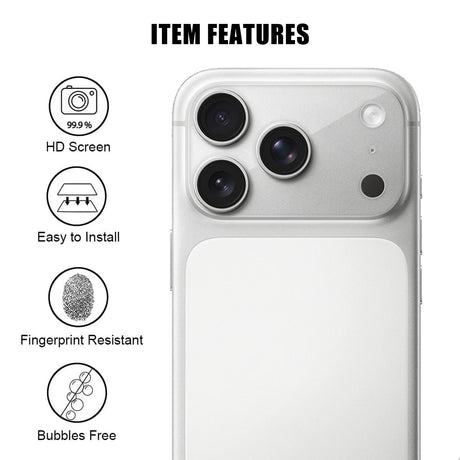 iPhone 18 Pro Max Herdet Kameralinse Beskyttende Glass - Gjennomsiktig