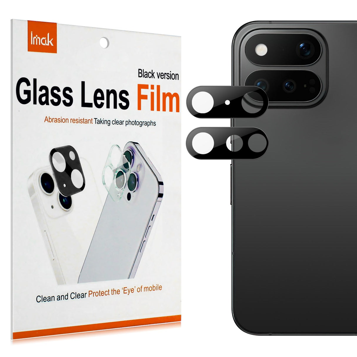 Google Pixel 11 Pro Fold IMAK Herdet Glass Kameralinsebeskytter – Svart