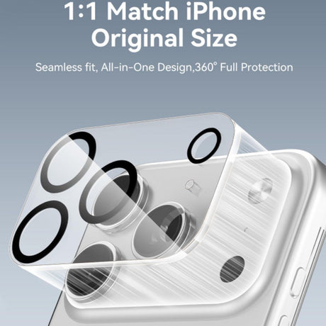 iPhone 18 Pro Max Herdet Kameralinse Beskyttende Glass - Gjennomsiktig / Svart