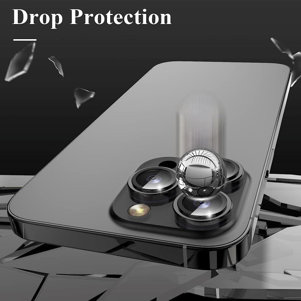 iPhone 15 Pro / 15 Pro Max Beskyttelsesglass til Kameralinse - Svart