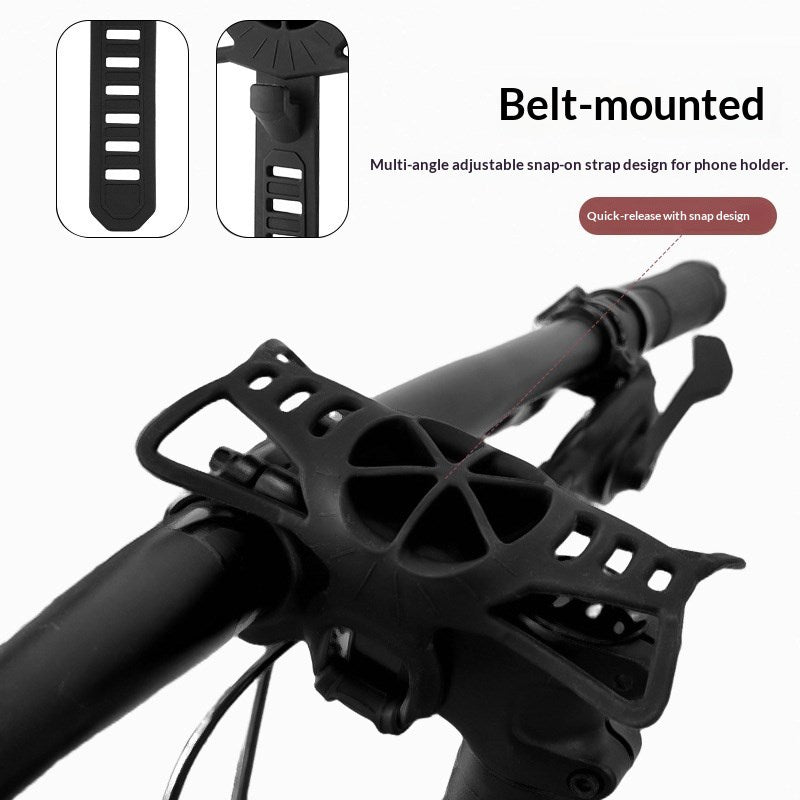 Universell Mobiltelefonholder for Sykkel - Fleksibel Silikon - Mobilstørrelse: ca. 120 - 180 mm - Svart