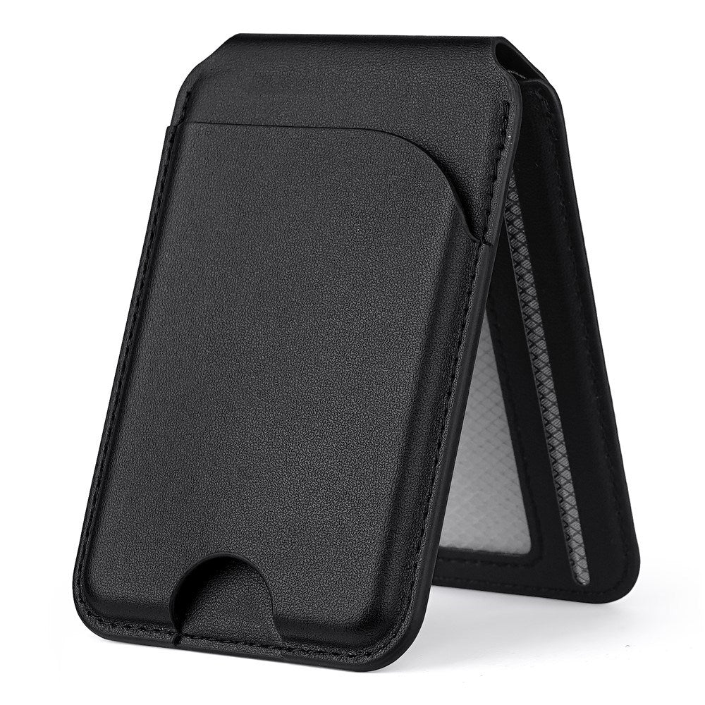 EIDERWOOD Magnetisk Kortholder for 3 Kort med Stativfunksjon - MagSafe Kompatibel - Svart
