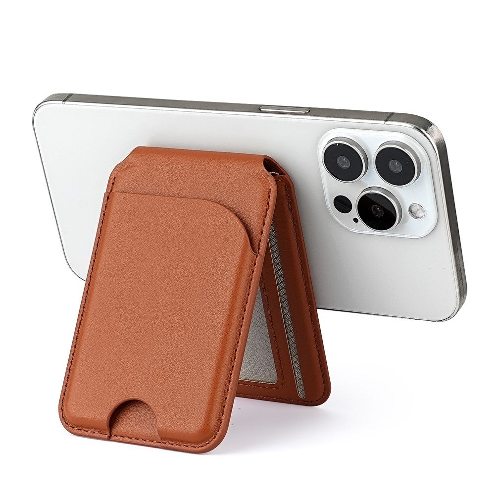 EIDERWOOD Magnetisk Kortholder for 3 Kort med Stativfunksjon - MagSafe Kompatibel - Svart