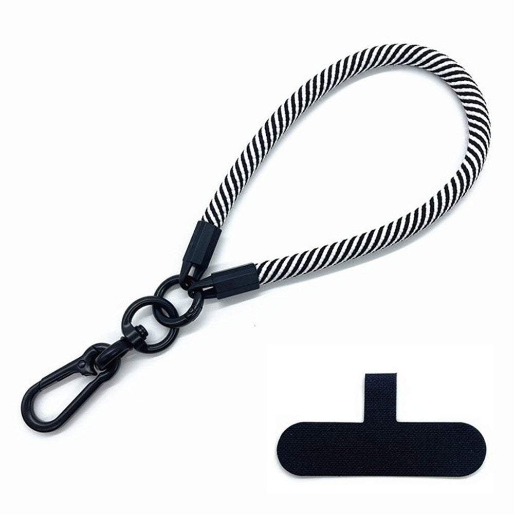 Polyester Håndleddsstropp m. Innleggsplate - 30cm - Svart / Hvit