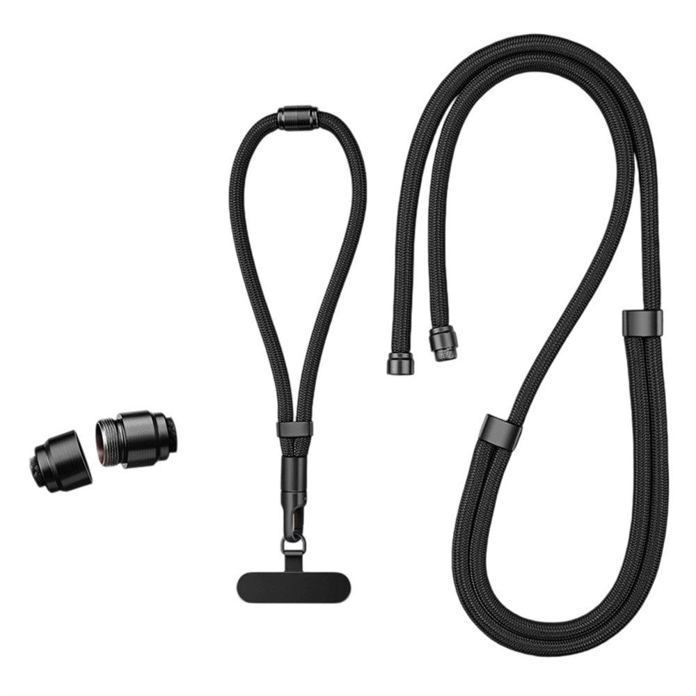 3-i-1 Nylonstropp til Mobil - 150cm / 50cm - Svart