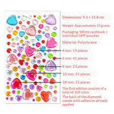 Dekorative 3D-Klistremerker til Telefon & Hobbyartikler - 142 stk. - Rhinestone