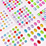Flerfargede Selvklebende Krystall 3D Stickers - 36 stk - Firkantede