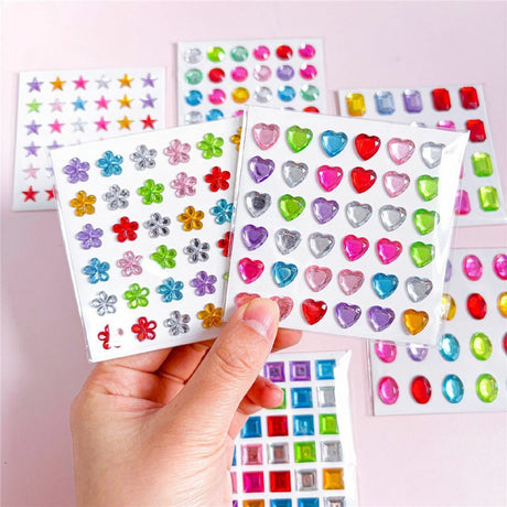 Flerfargede Selvklebende Krystall 3D Stickers for Mobil - 36 stk - Stjerner