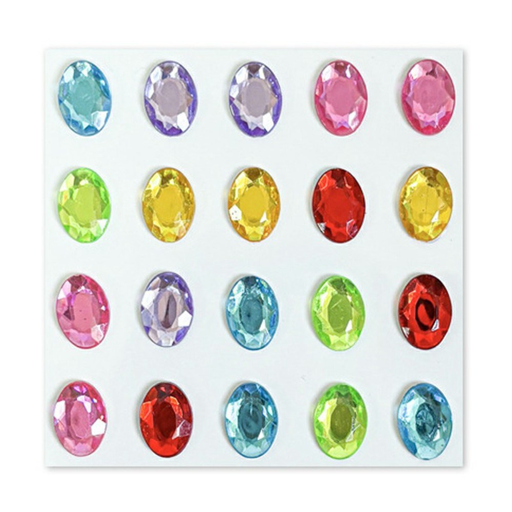 Flerfargede Selvklebende Krystall 3D Stickers - 20 stk - Ovale