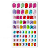 Flerfargede Selvklebende Krystall 3D Stickers - 65 stk - Oktagonale