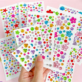Flerfargede Selvklebende Krystall 3D Stickers - 88 stk - Firkantede