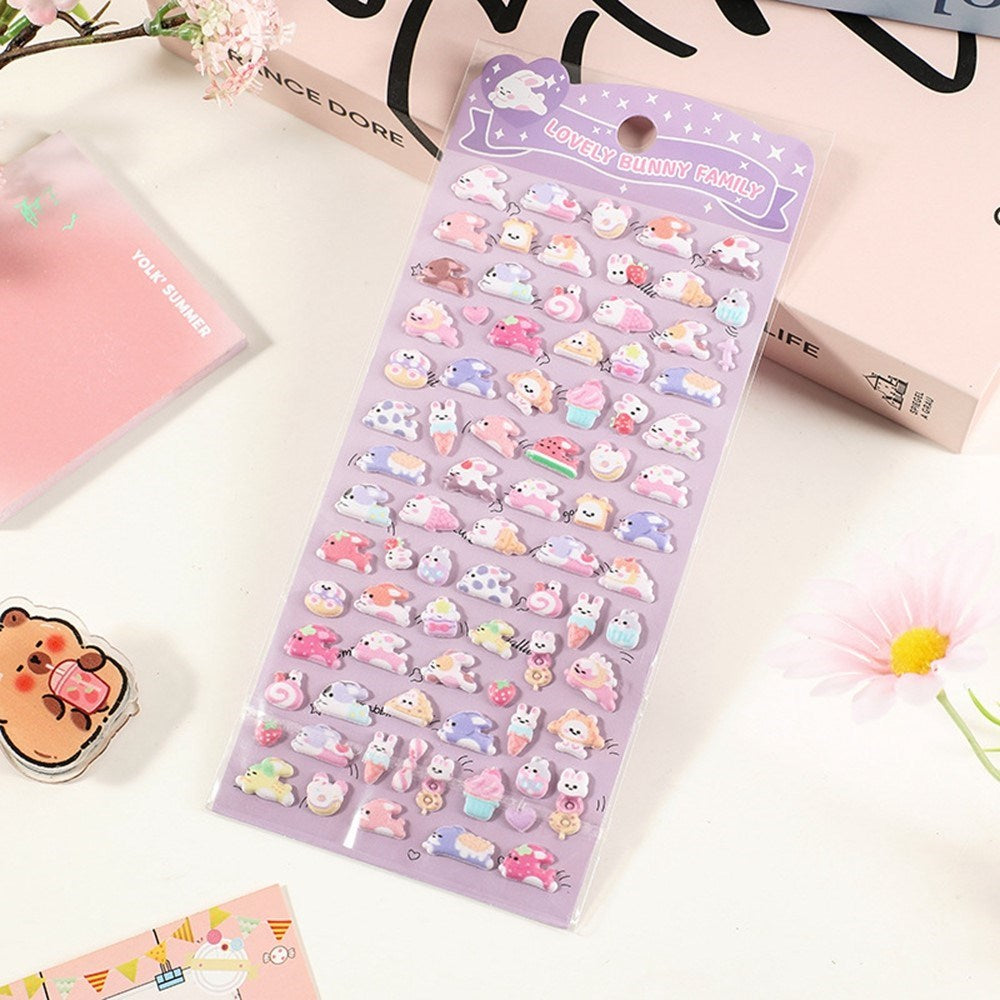 Mini 3D Bubble Foam Stickers - Kaniner & Mat