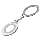 AULUMU 2-i-1 Magnetisk Fingerring / Mobilstativ - 360° Roterbar - MagSafe Kompatibel - Sølv