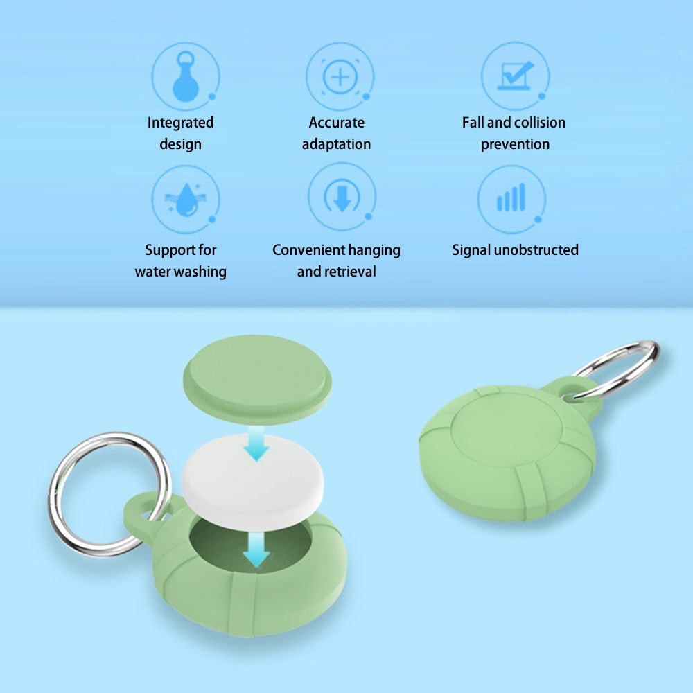 AirTag 1. & 2. Gen. Silikonetui med Nøkkelring - Lys Lilla
