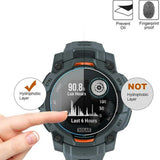 Garmin Instinct 3 Solar (45mm) Herdet Beskyttelsesglass - 3 stk - Gjennomsiktig