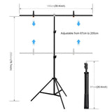 Fotobakgrunn med T-Stativ & Tilbehør - 1 x 2 m - Grønn