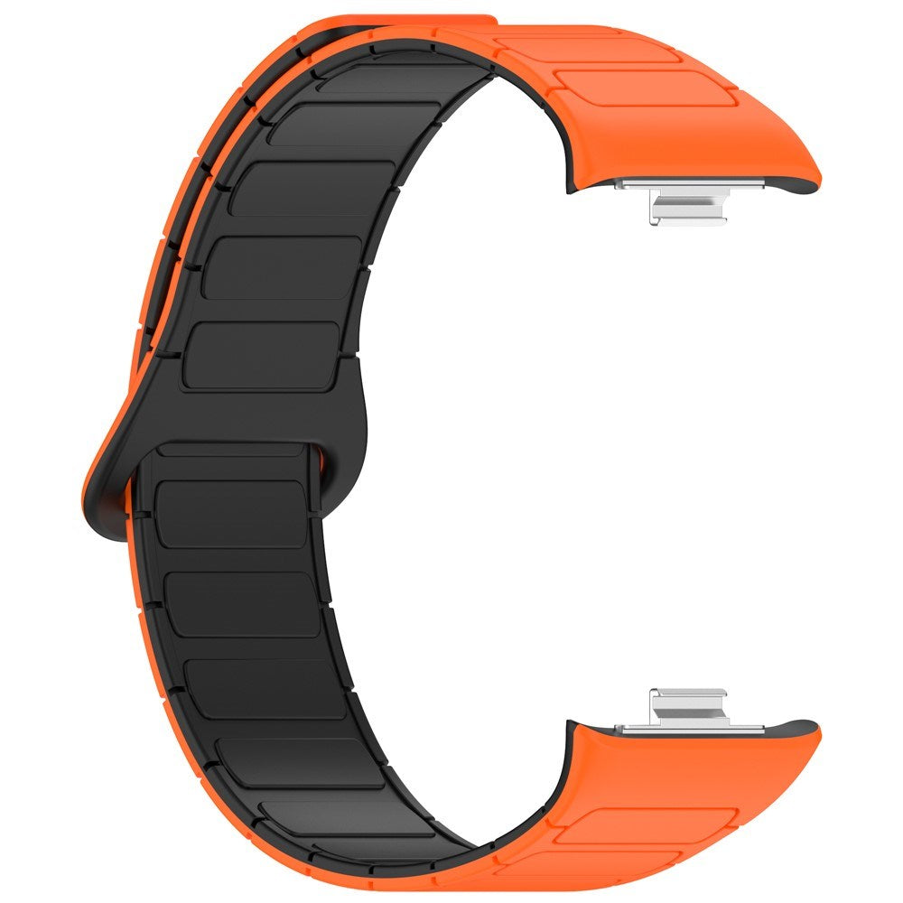 Xiaomi Smart Band 10 Pro / 9 Pro / 8 Pro Tofarget Magnetisk Fleksibel Plast Rem - Oransje / Svart