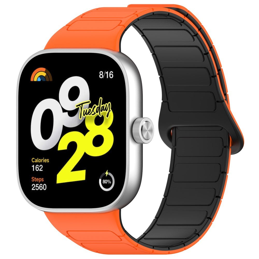 Xiaomi Smart Band 10 Pro / 9 Pro / 8 Pro Tofarget Magnetisk Fleksibel Plast Rem - Oransje / Svart