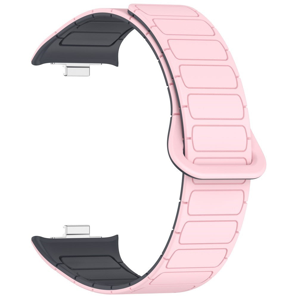 Xiaomi Smart Band 10 Pro / 9 Pro / 8 Pro Tofarget Magnetisk Fleksibel Plast Rem - Rosa / Grå