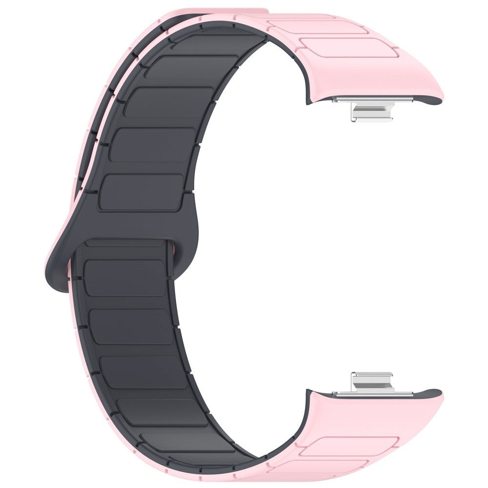 Xiaomi Smart Band 10 Pro / 9 Pro / 8 Pro Tofarget Magnetisk Fleksibel Plast Rem - Rosa / Grå