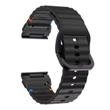 Universal Garmin 26mm QuickFit EIDERWOOD Wavy Silikon Reim - Svart