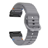 Universal Garmin 26mm QuickFit EIDERWOOD Wavy Silikon Reim - Mørkegrå