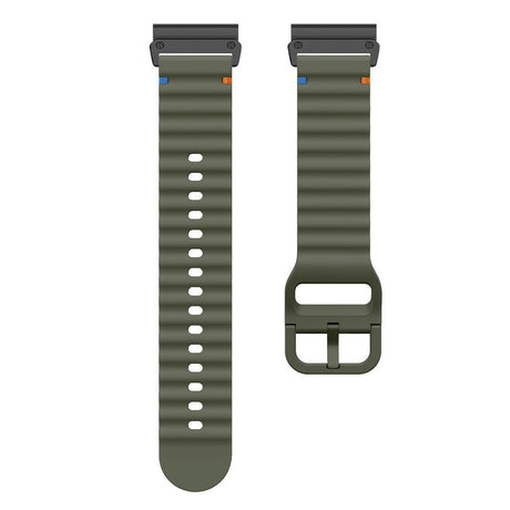 Universal Garmin 26mm QuickFit EIDERWOOD Wavy Silikon Reim - Grønn