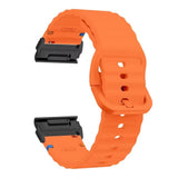 Universal Garmin 22mm QuickFit EIDERWOOD Wavy Silikon Reim - Oransje