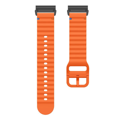 Universal Garmin 22mm QuickFit EIDERWOOD Wavy Silikon Reim - Oransje