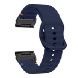 Universal Garmin 22mm QuickFit EIDERWOOD Wavy Silikon Reim - Blå
