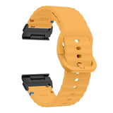 Universal Garmin 22mm QuickFit EIDERWOOD Wavy Silikon Reim - Gul
