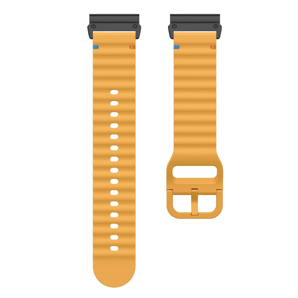 Universal Garmin 22mm QuickFit EIDERWOOD Wavy Silikon Reim - Gul