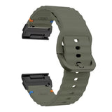 Universal Garmin 22mm QuickFit EIDERWOOD Wavy Silikon Reim - Grønn