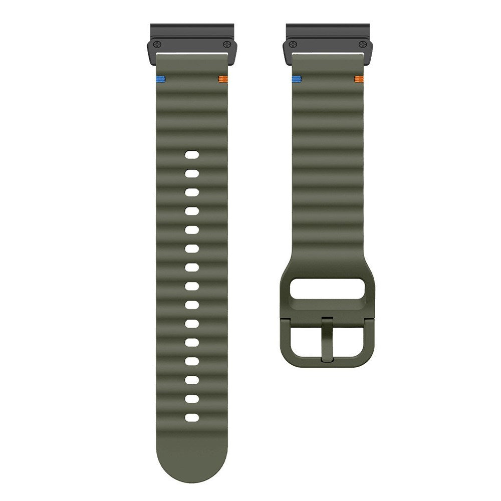 Universal Garmin 22mm QuickFit EIDERWOOD Wavy Silikon Reim - Grønn