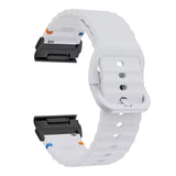Universal Garmin 22mm QuickFit EIDERWOOD Wavy Silikon Reim - Grå