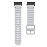 Universal Garmin 22mm QuickFit EIDERWOOD Wavy Silikon Reim - Grå