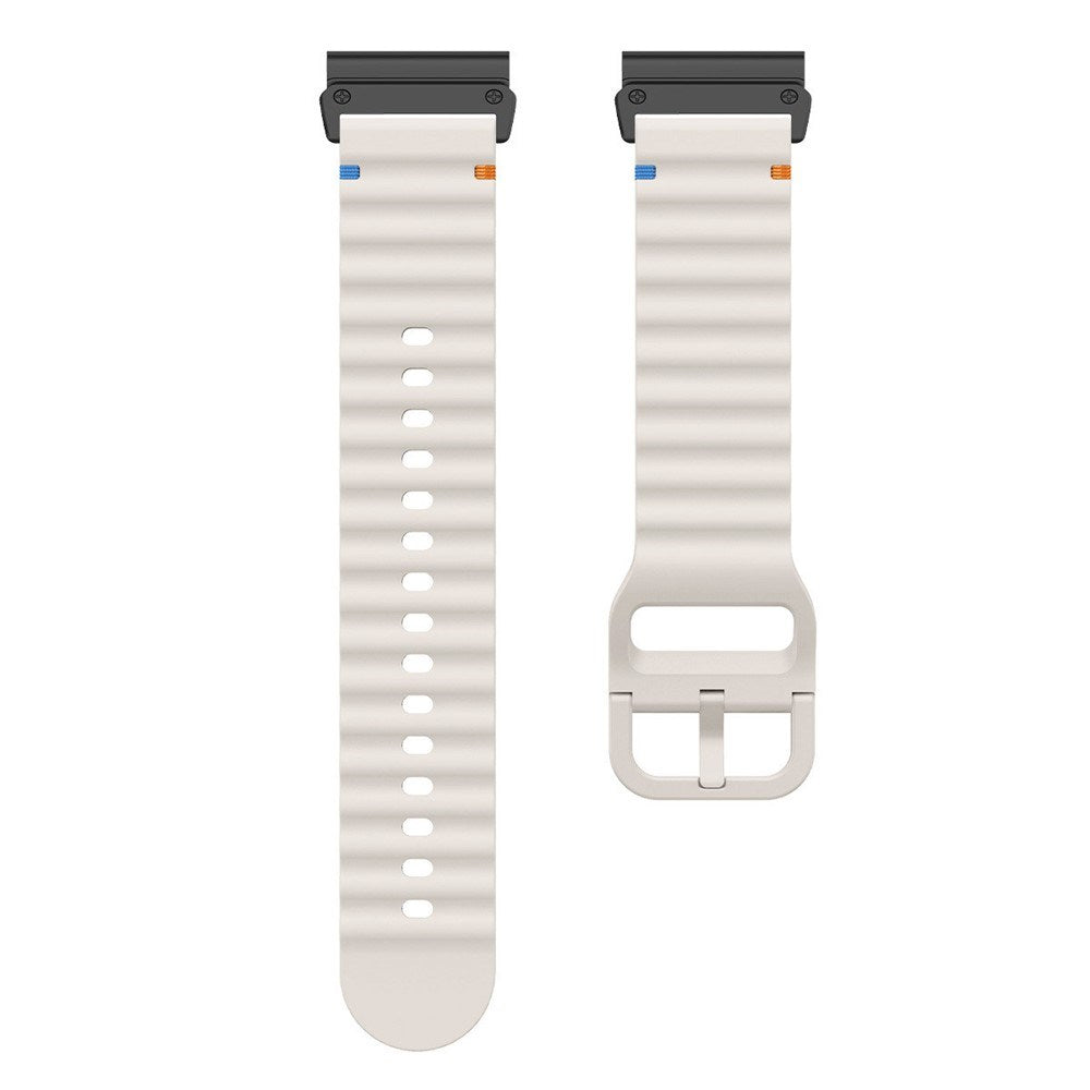 Universal Garmin 22mm QuickFit EIDERWOOD Wavy Silikon Reim - Beige