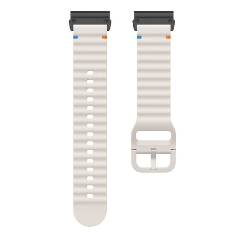 Universal Garmin 22mm QuickFit EIDERWOOD Wavy Silikon Reim - Beige